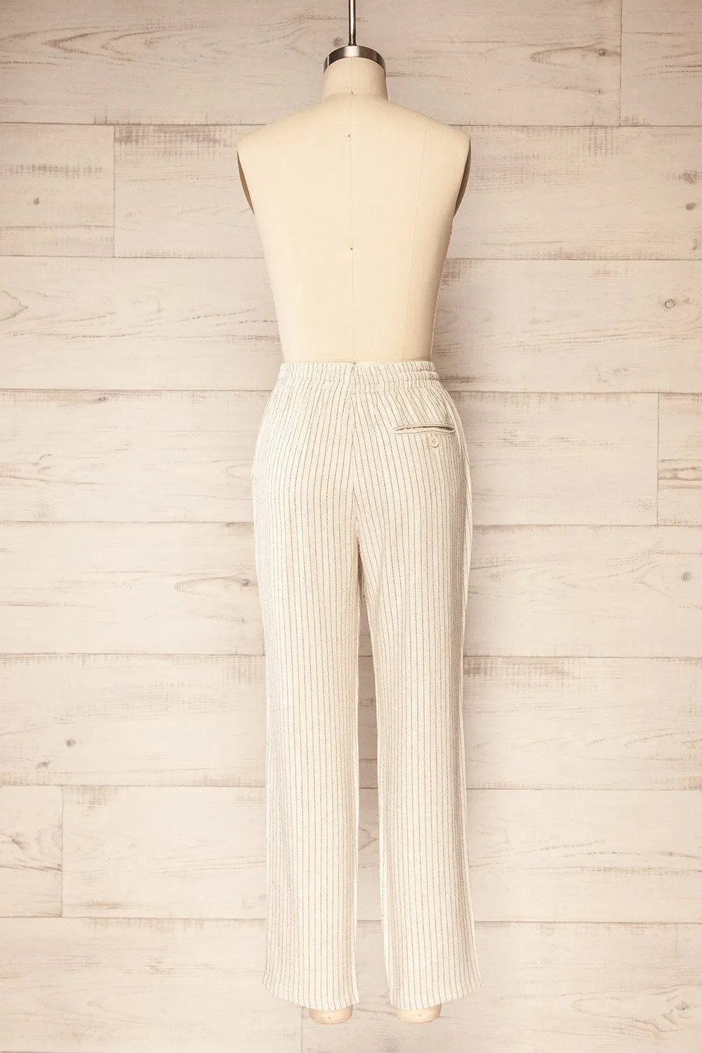 Yecal | Beige Striped Linen Pants sold by Boutique 1861 product image thumbnail 5