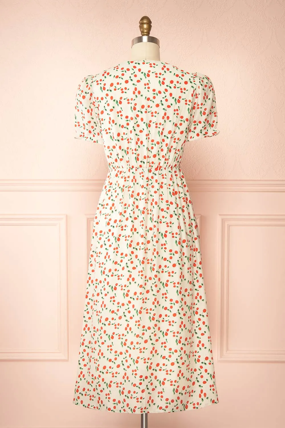 Akkos | Short Sleeve Midi Dress w/ Orange Pattern sold by Boutique 1861 product image thumbnail 5