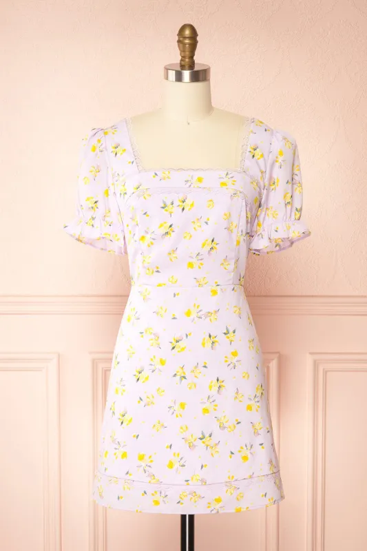 Messila | Short Floral Dress w/ Lace Detailing sold by Boutique 1861