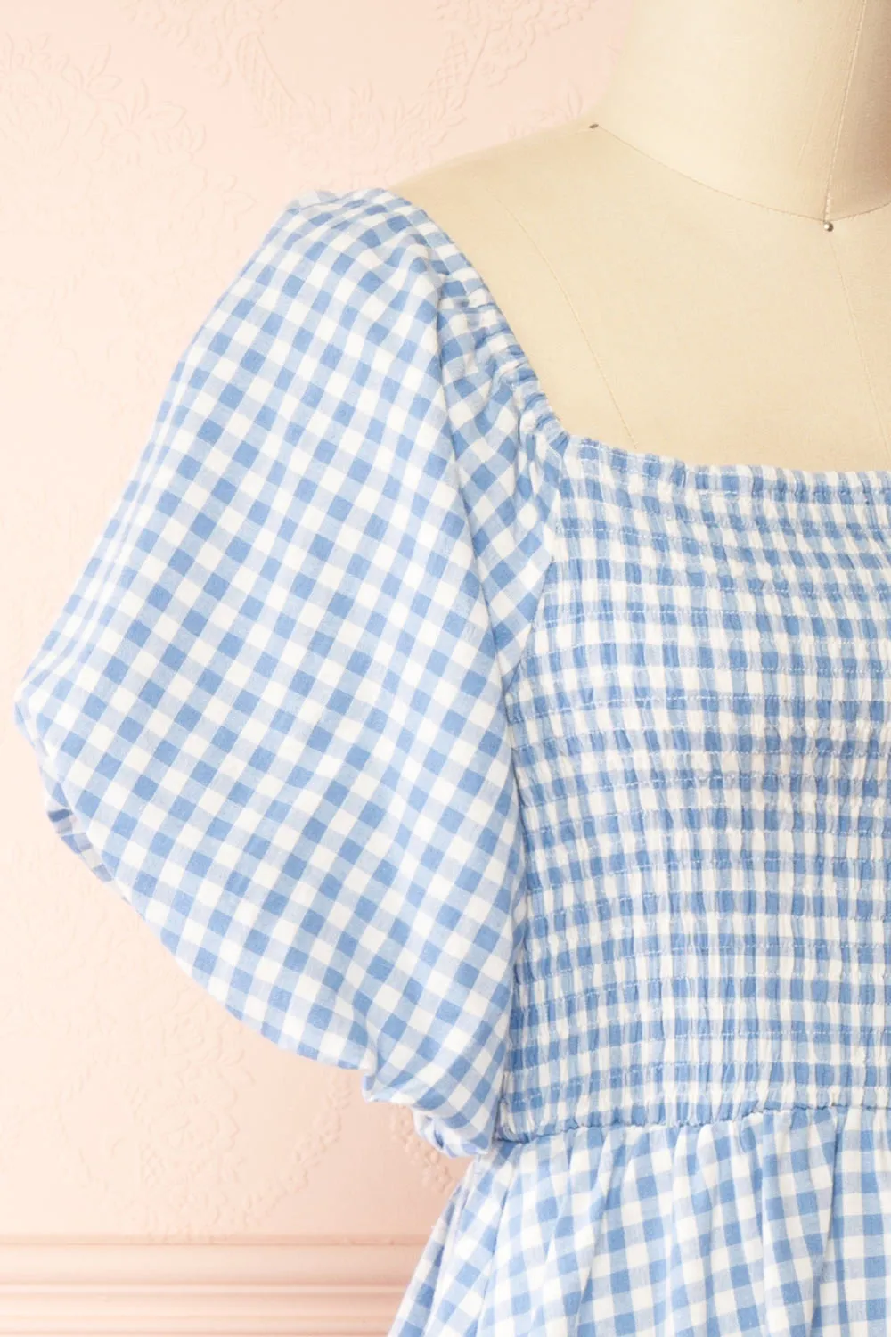 Kitea Blue | Gingham Midi Dress w/ Puffy Sleeves sold by Boutique 1861 product image thumbnail 4