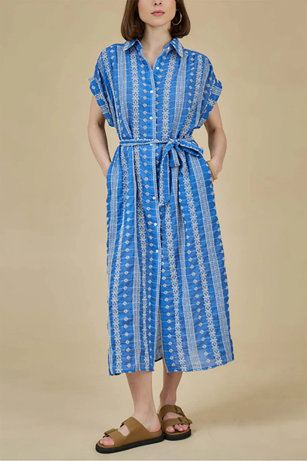 Lachlan | Blue Button-Up Dress w/ Belt sold by Boutique 1861 product image thumbnail 2