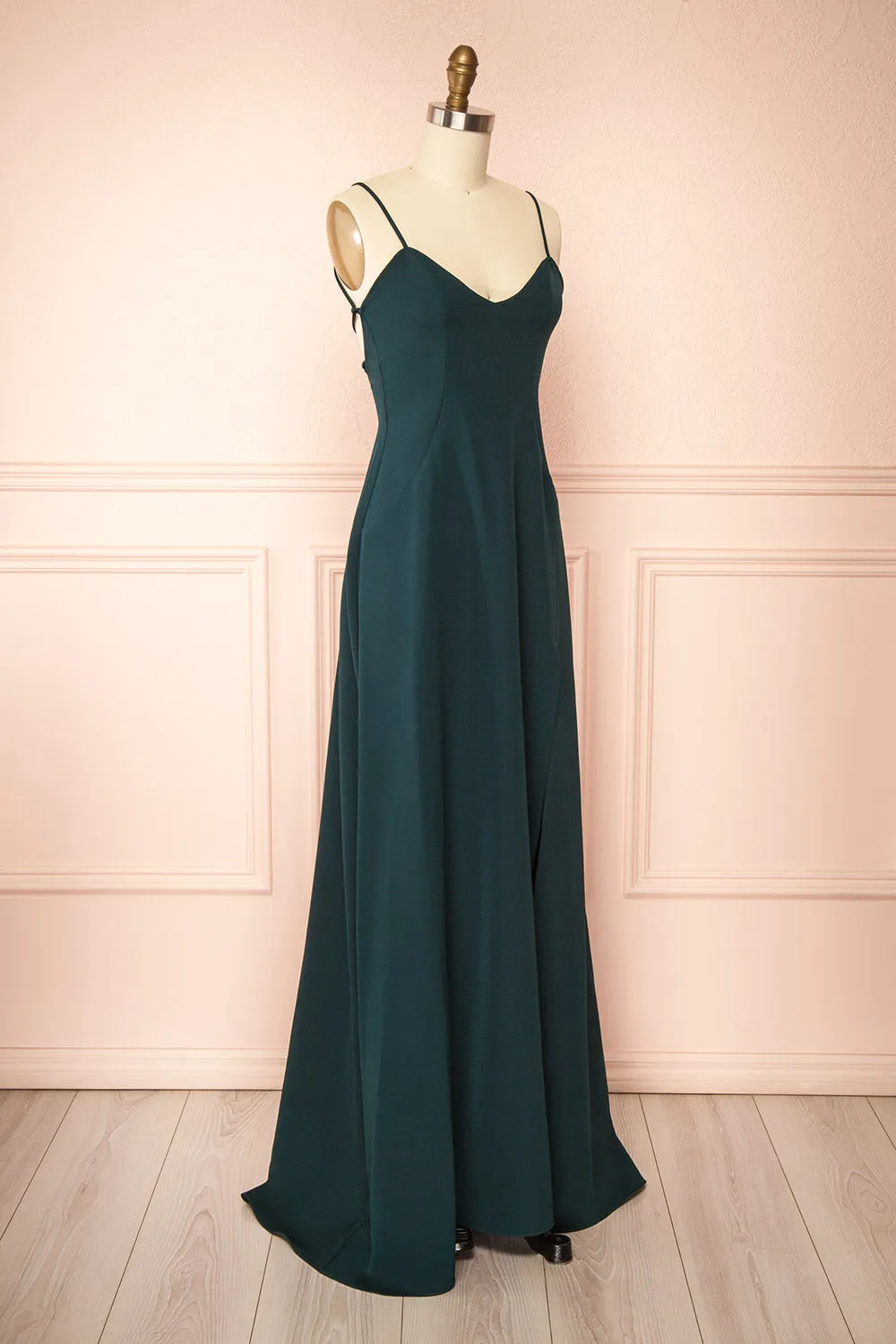 Vivina Green | A-line Maxi Dress with Open Back sold by Boutique 1861 product image thumbnail 4
