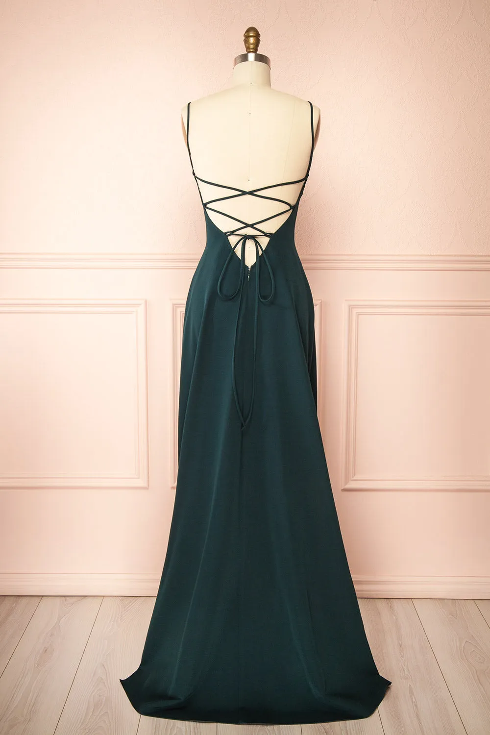 Vivina Green | A-line Maxi Dress with Open Back sold by Boutique 1861 product image thumbnail 5