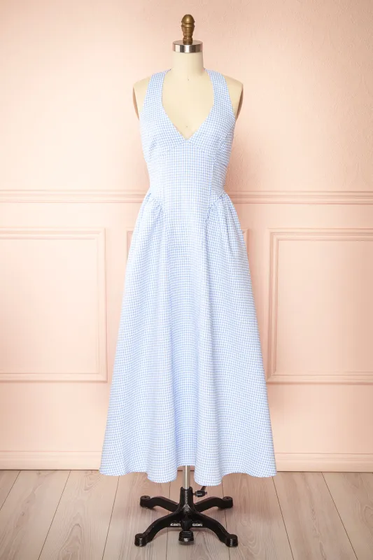 ワンピース RONRON STRING RIBBON DRESS GINGHAM BLUE RR24BOP3228BL Buy Blue Zip Front Cotton Rich Gingham School Dress (3-14yrs
