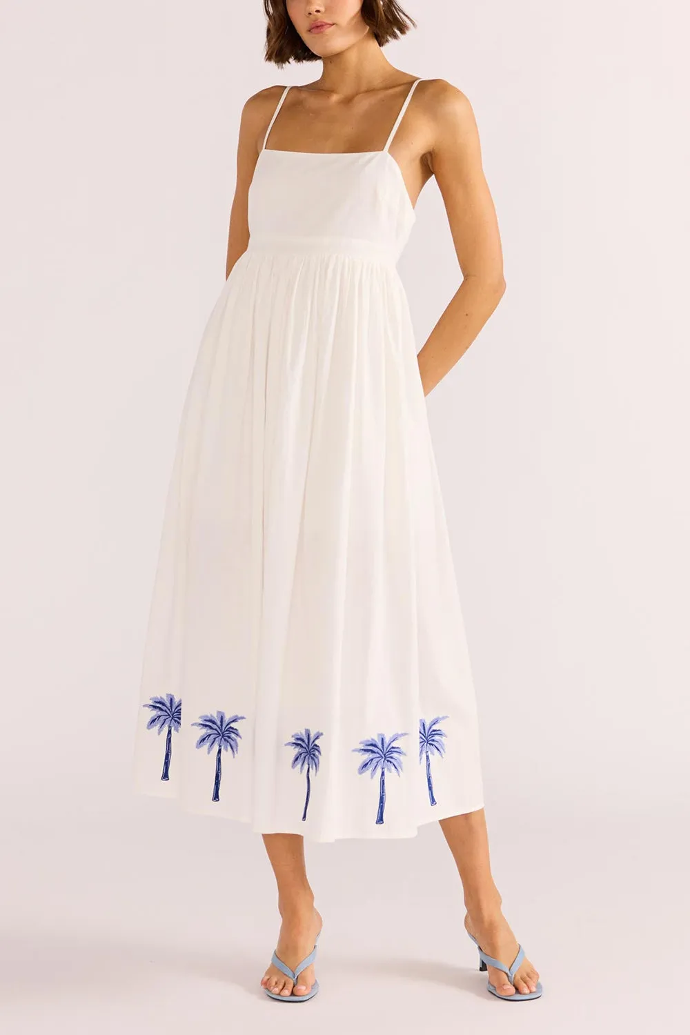 Ghunsa | White Dress w/ Palm Embroideries sold by Boutique 1861 product image thumbnail 2