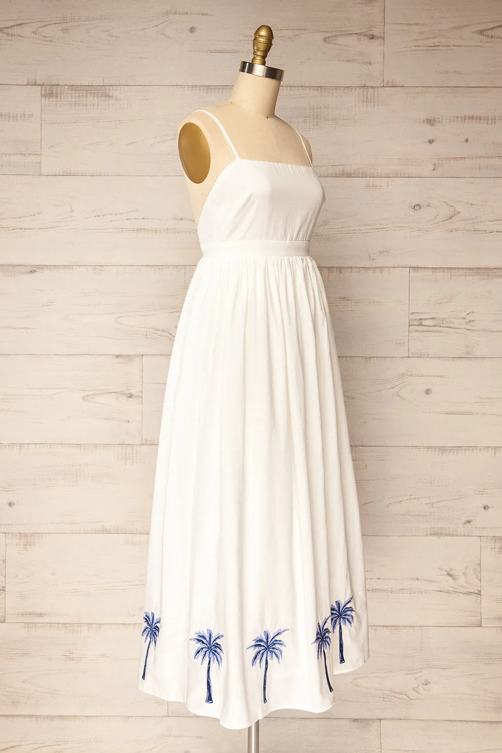 Ghunsa | White Dress w/ Palm Embroideries sold by Boutique 1861 product image thumbnail 4
