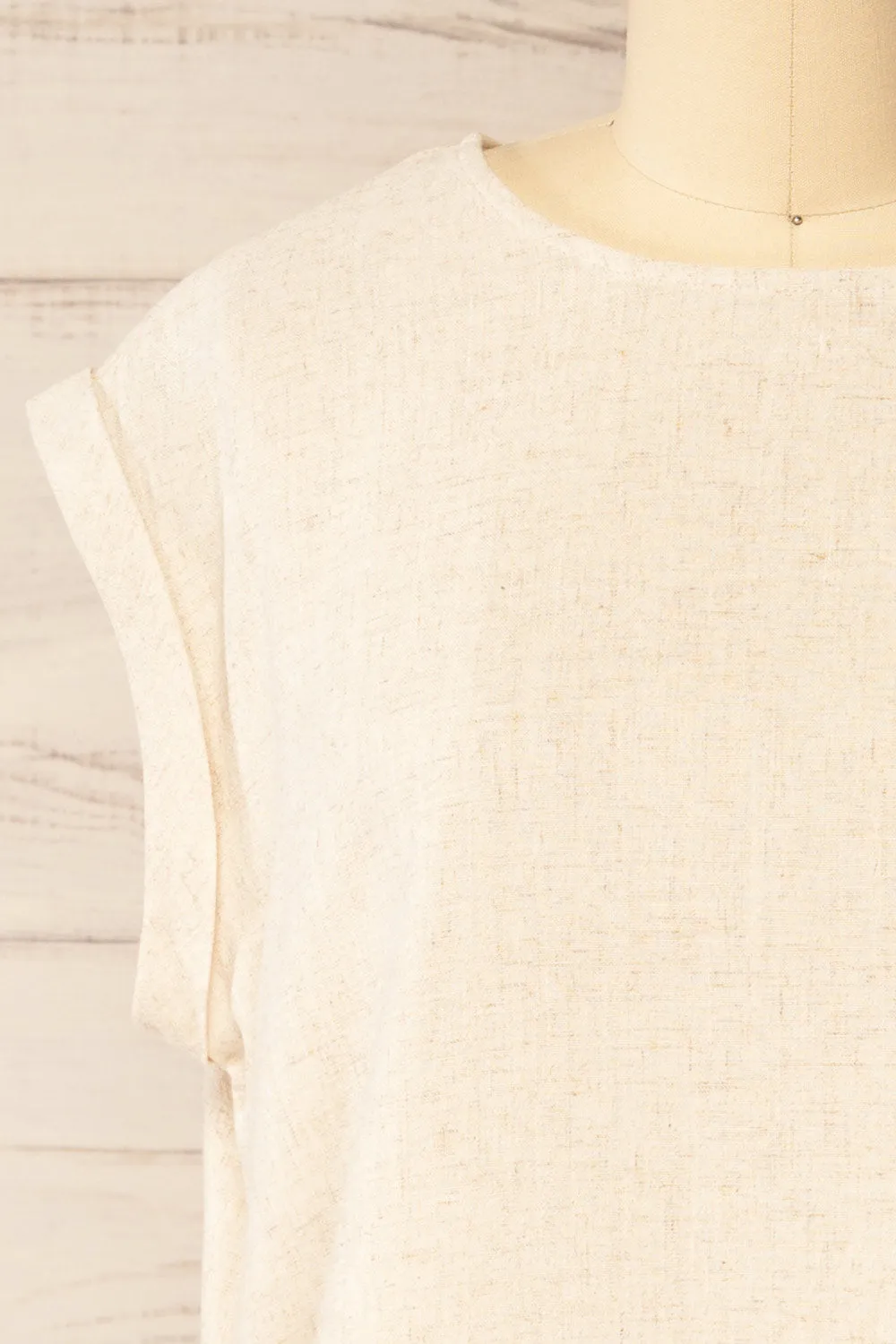 Alexiane | Beige Crop Top w/ Adjustable Waist sold by Boutique 1861 product image thumbnail 3