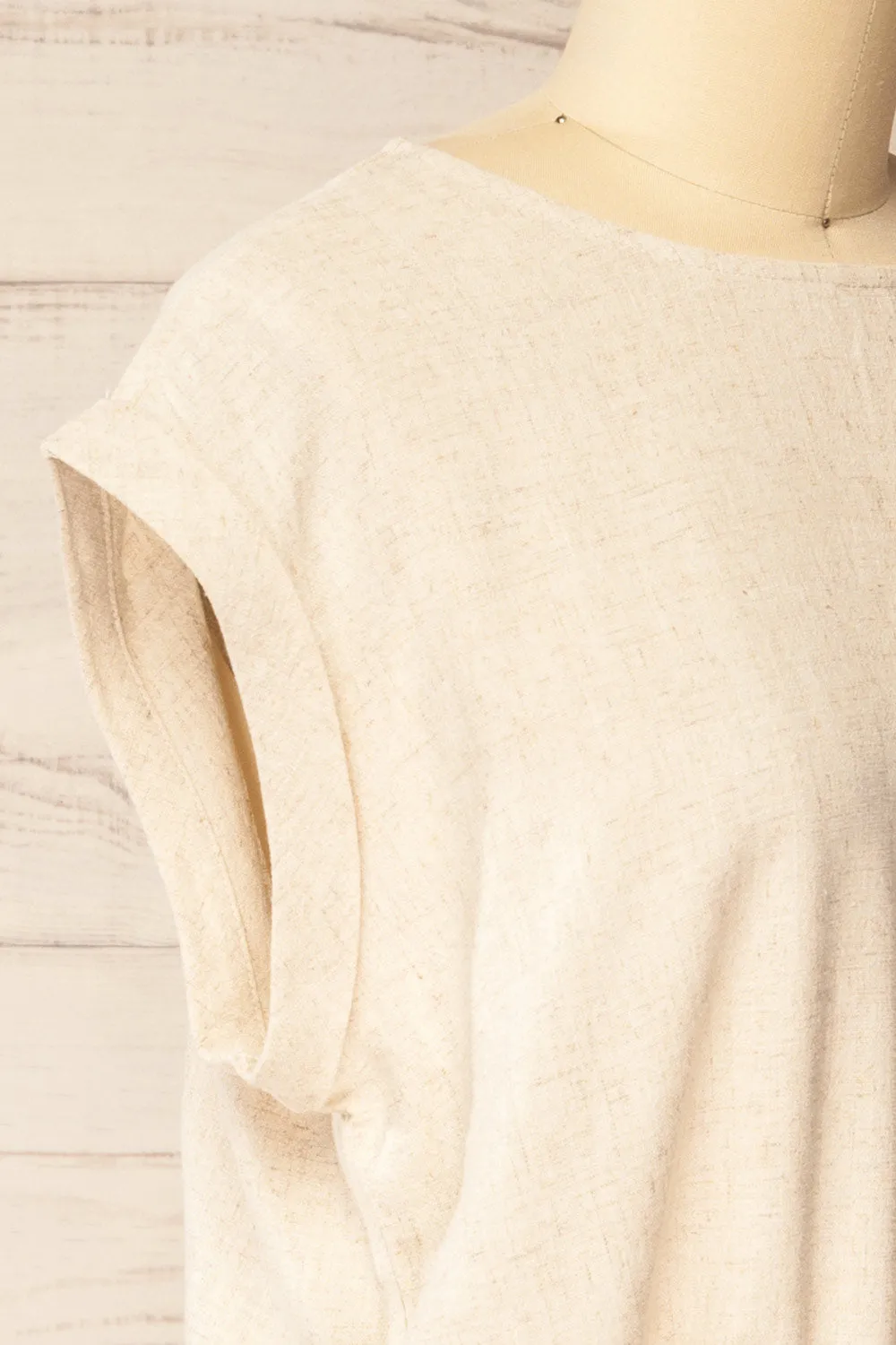 Alexiane | Beige Crop Top w/ Adjustable Waist sold by Boutique 1861 product image thumbnail 5