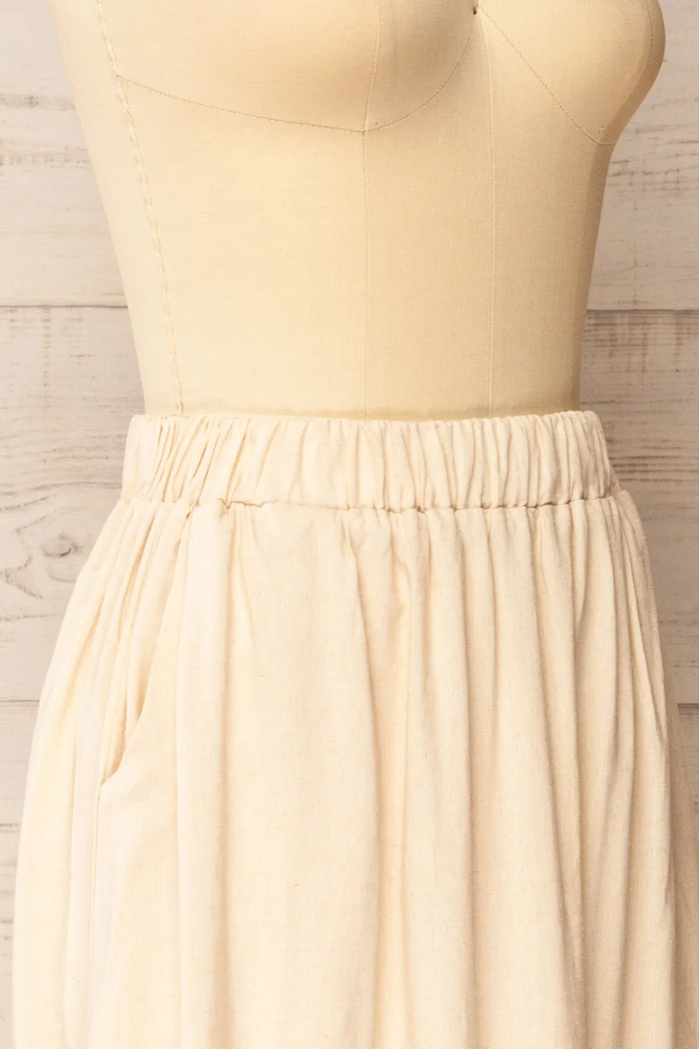 Cyriel | Beige Linen Midi Skirt w/ Pockets sold by Boutique 1861 product image thumbnail 5