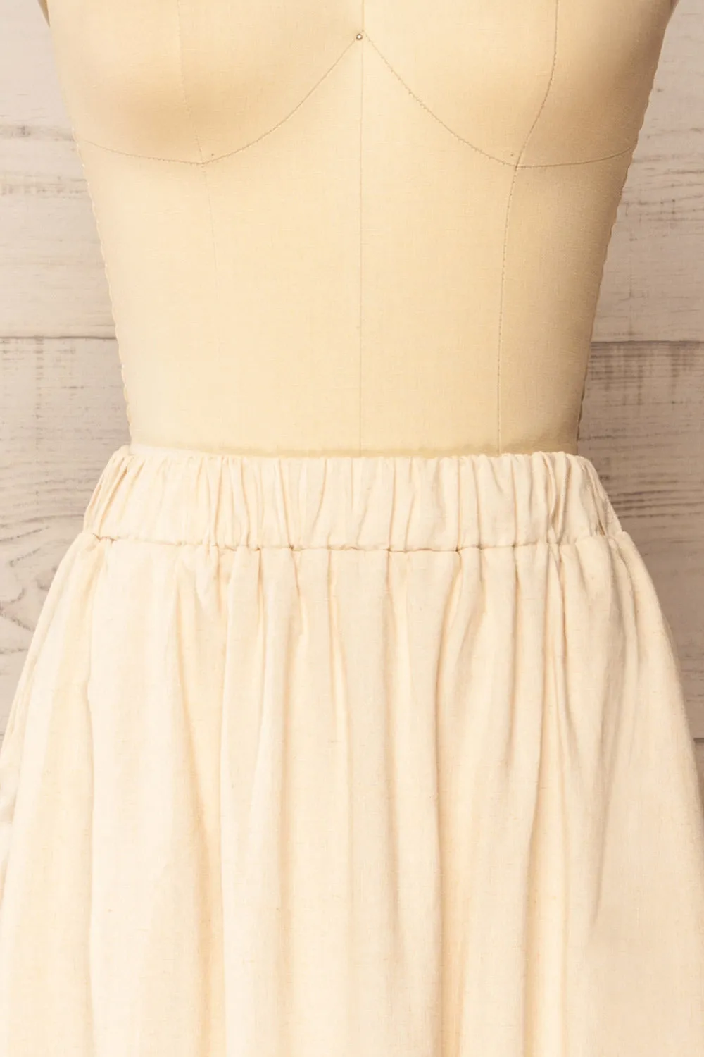 Cyriel | Beige Linen Midi Skirt w/ Pockets sold by Boutique 1861 product image thumbnail 3