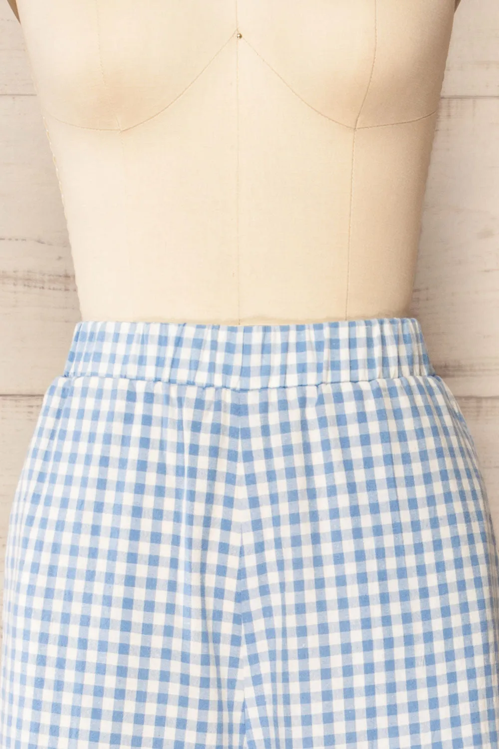 Khola | Wide-Leg Blue Gingham Pants with Pockets sold by Boutique 1861 product image thumbnail 2