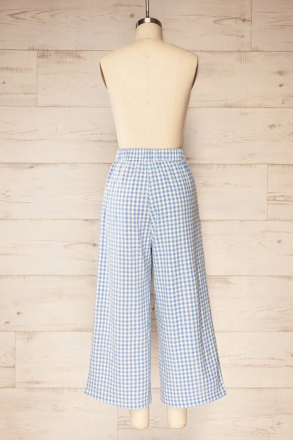 Khola | Wide-Leg Blue Gingham Pants with Pockets sold by Boutique 1861 product image thumbnail 5
