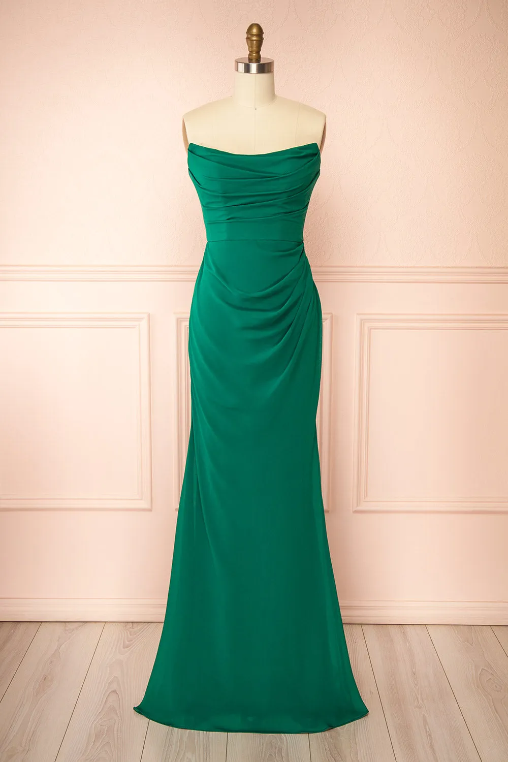 Marylin Green | Mermaid Draped Chiffon Dress sold by Boutique 1861
