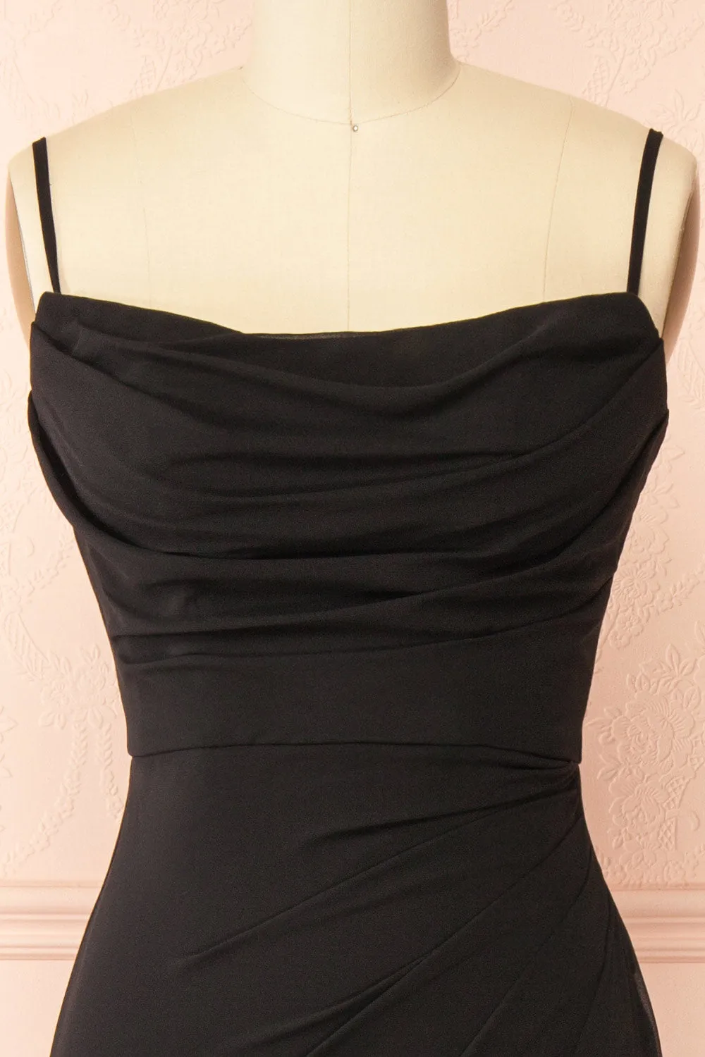 Marylin Black | Mermaid Draped Chiffon Dress sold by Boutique 1861 product image thumbnail 4