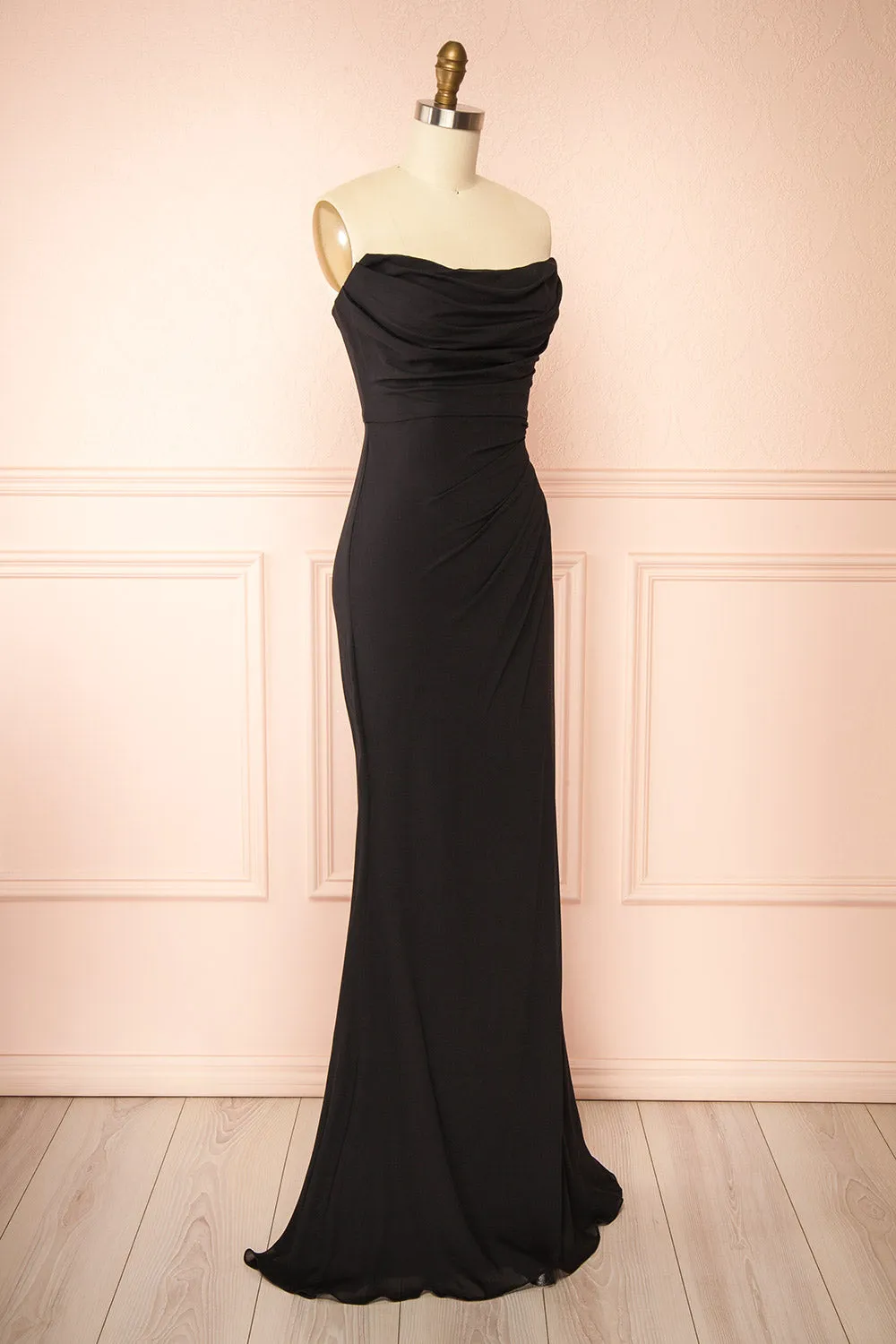 Marylin Black | Mermaid Draped Chiffon Dress sold by Boutique 1861 product image thumbnail 5