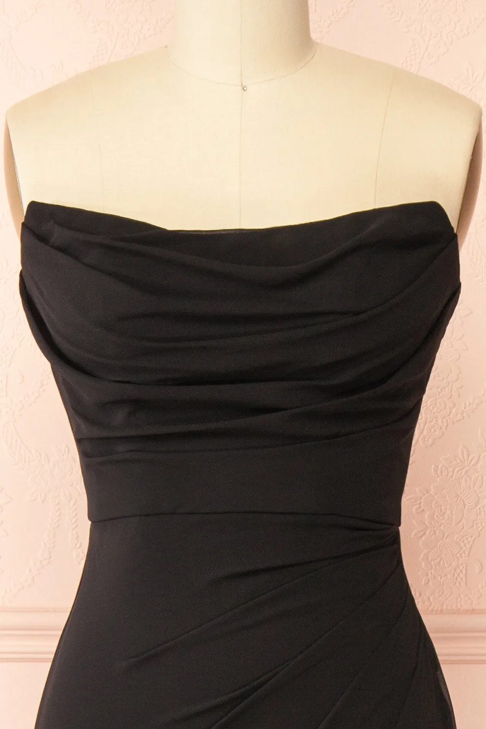 Marylin Black | Mermaid Draped Chiffon Dress sold by Boutique 1861 product image thumbnail 3