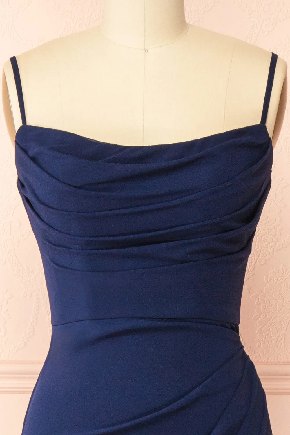 Marylin Navy | Mermaid Draped Chiffon Dress sold by Boutique 1861 product image thumbnail 4