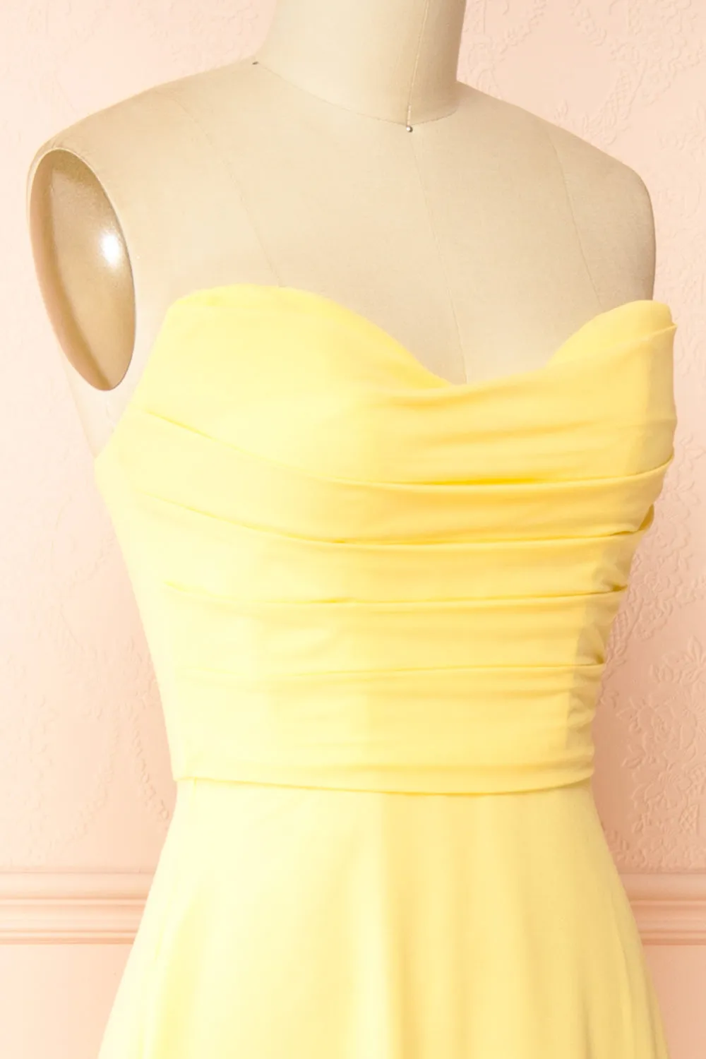 Janie Light Yellow | Chiffon Maxi Dress with Sweetheart Neckline sold by Boutique 1861 product image thumbnail 5