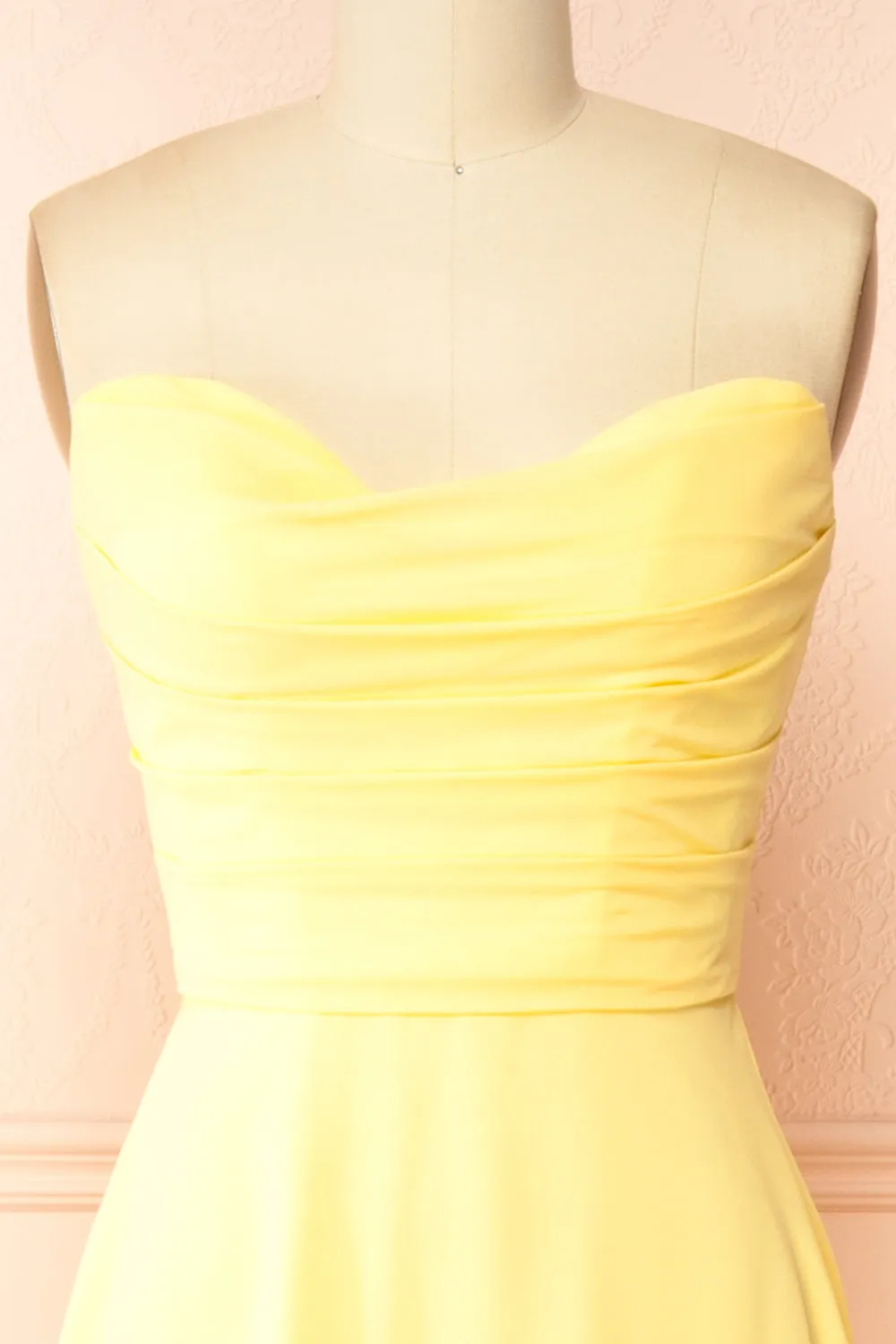Janie Light Yellow | Chiffon Maxi Dress with Sweetheart Neckline sold by Boutique 1861 product image thumbnail 3