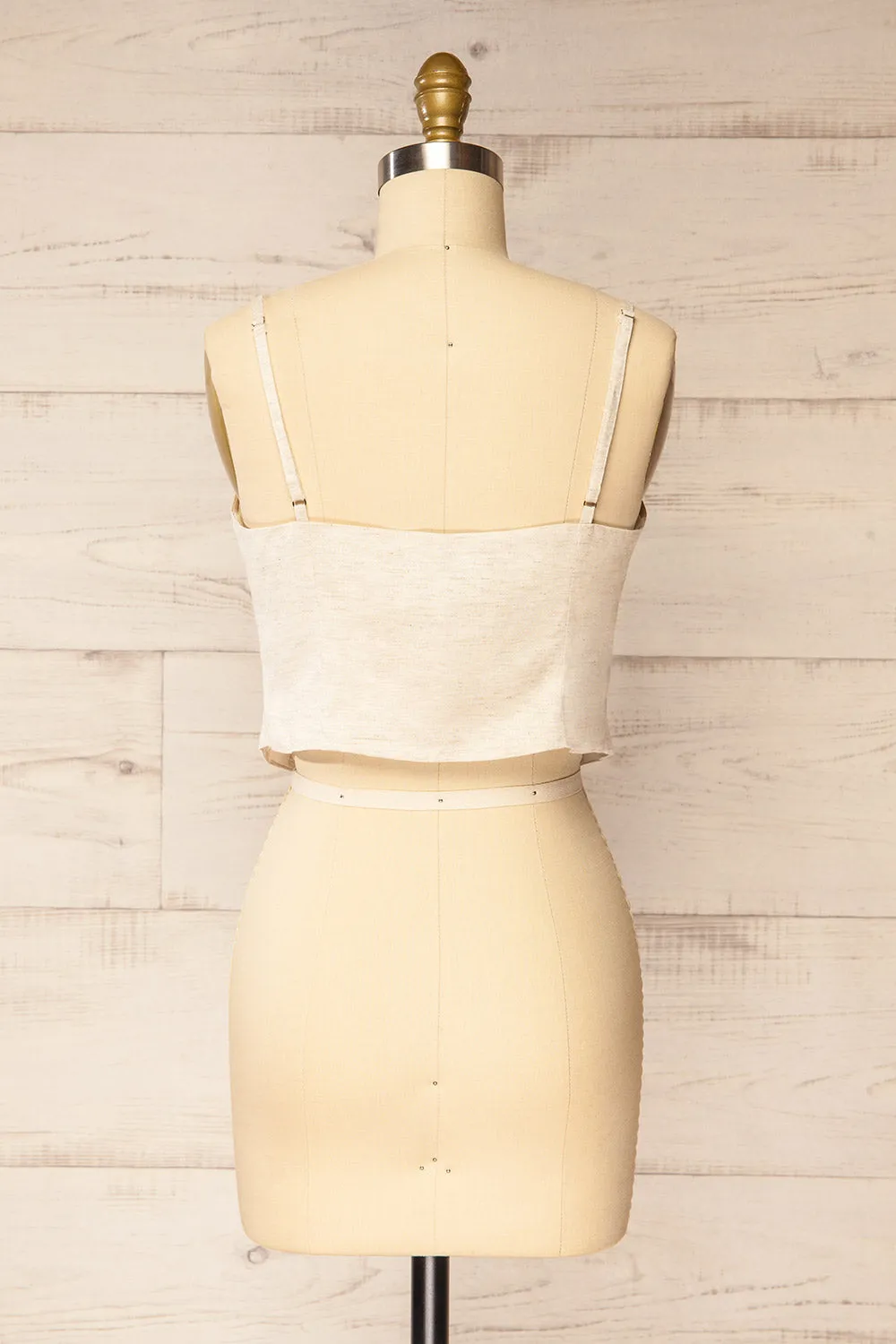 Malekhu | Beige Cropped Vest Top sold by Boutique 1861 product image thumbnail 5