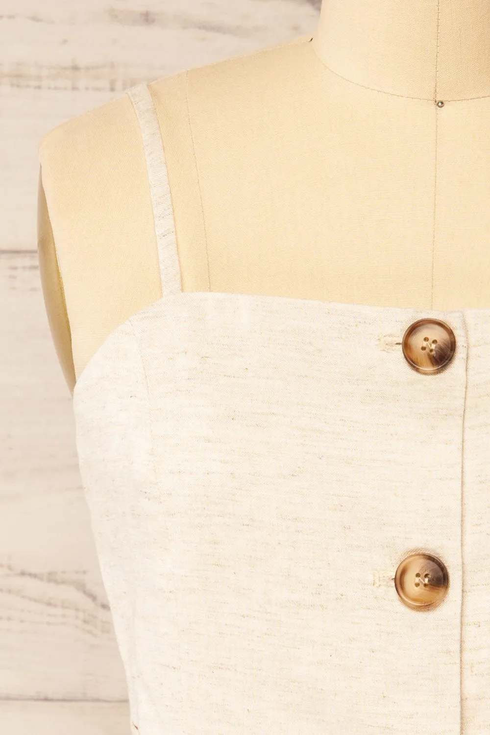 Malekhu | Beige Cropped Vest Top sold by Boutique 1861 product image thumbnail 2