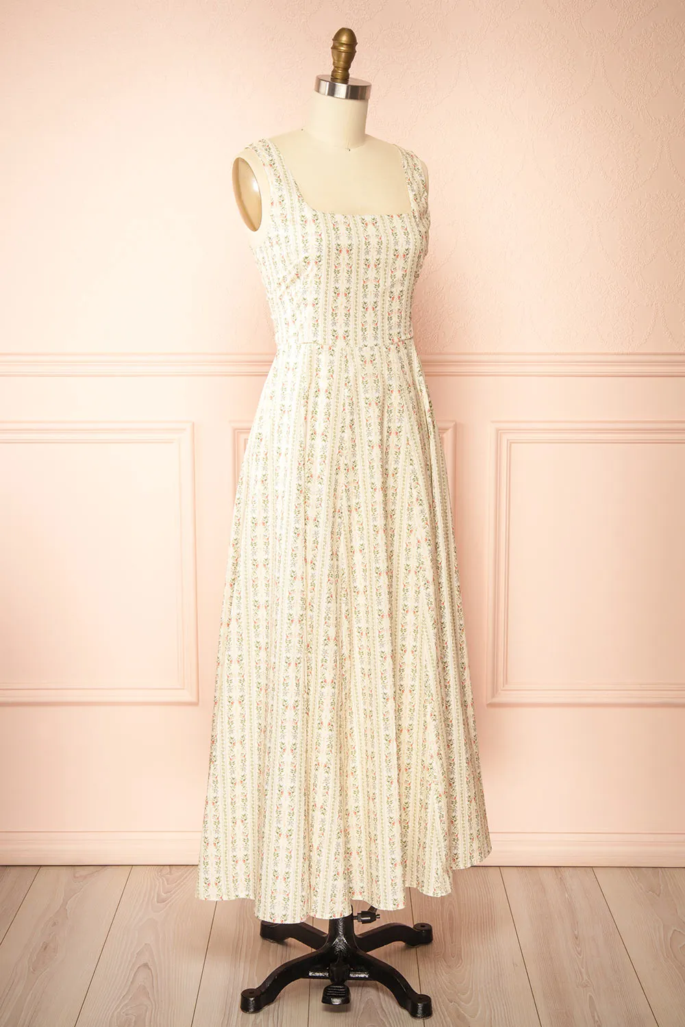 Lyrael | Midi Dress with Vintage Floral Pattern sold by Boutique 1861 product image thumbnail 3