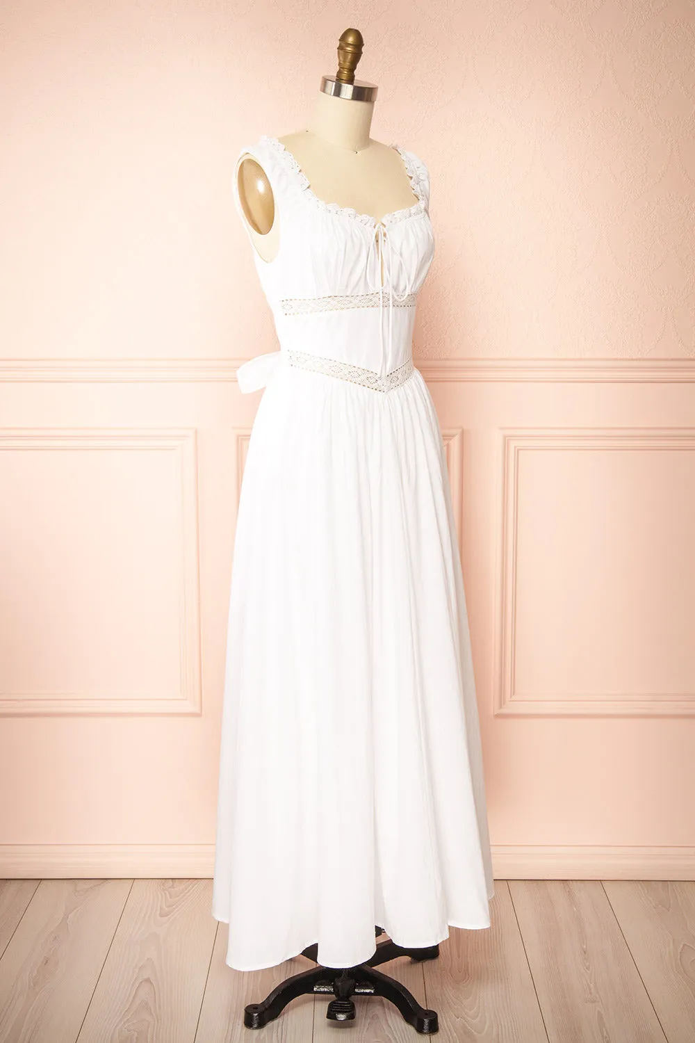 Dauphine | Midi White Dress with Sweetheart Neckline sold by Boutique 1861 product image thumbnail 3