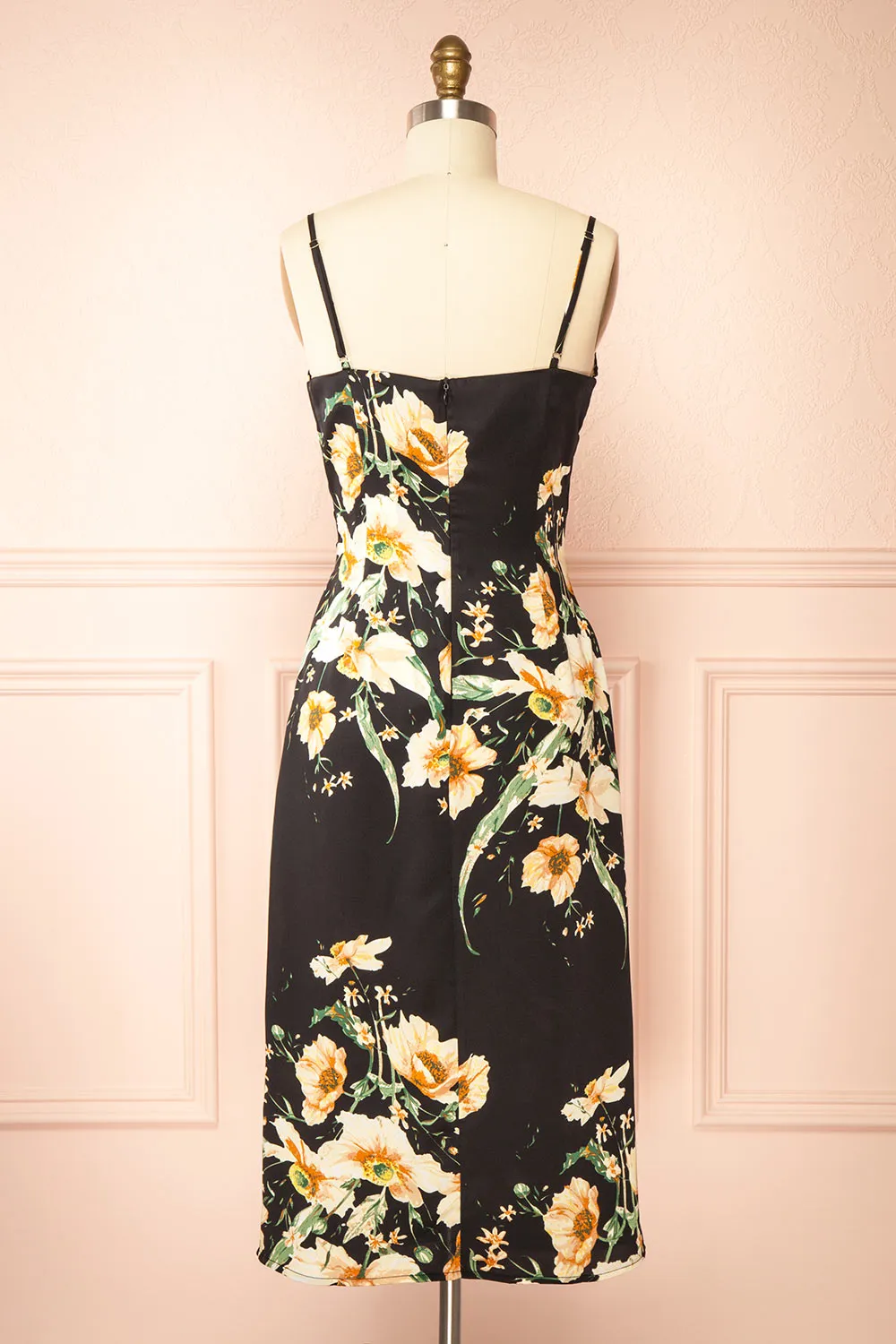 Yziah | Floral Cowl Neck Satin Midi Slip Dress sold by Boutique 1861 product image thumbnail 5
