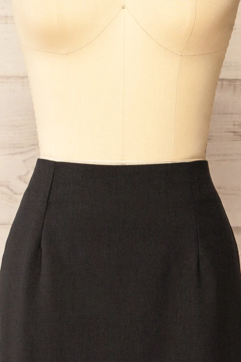 Kalissa | Black Midi Skirt w/ Scalloped Hem sold by Boutique 1861 product image thumbnail 2