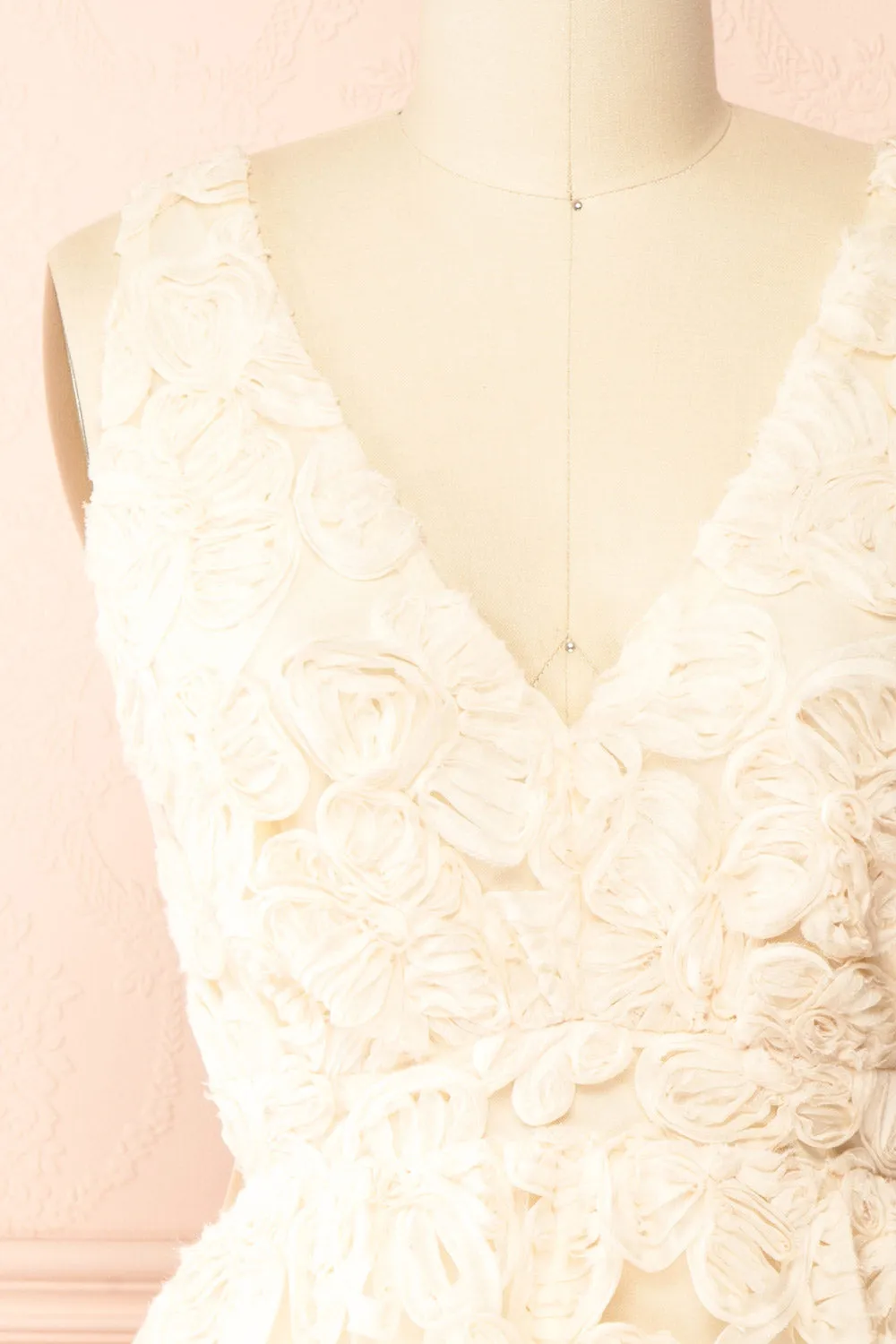 Gamatene | Short Mesh Dress with Chiffon Floral Embroidery sold by Boutique 1861 product image thumbnail 4