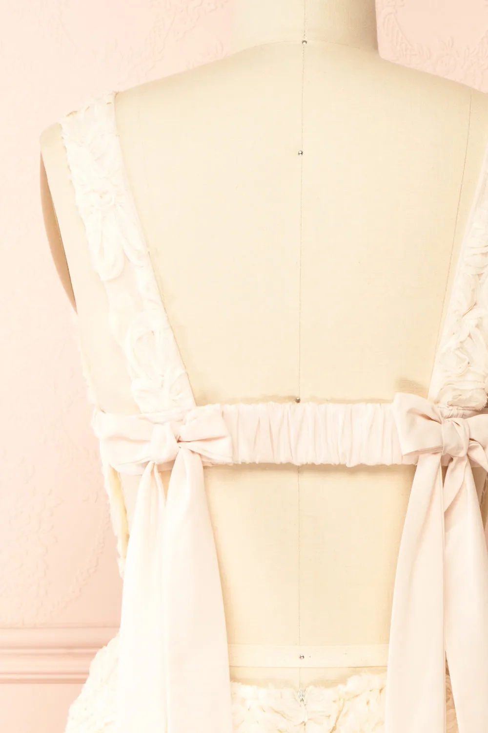 Gamatene | Short Mesh Dress with Chiffon Floral Embroidery sold by Boutique 1861 product image thumbnail 2