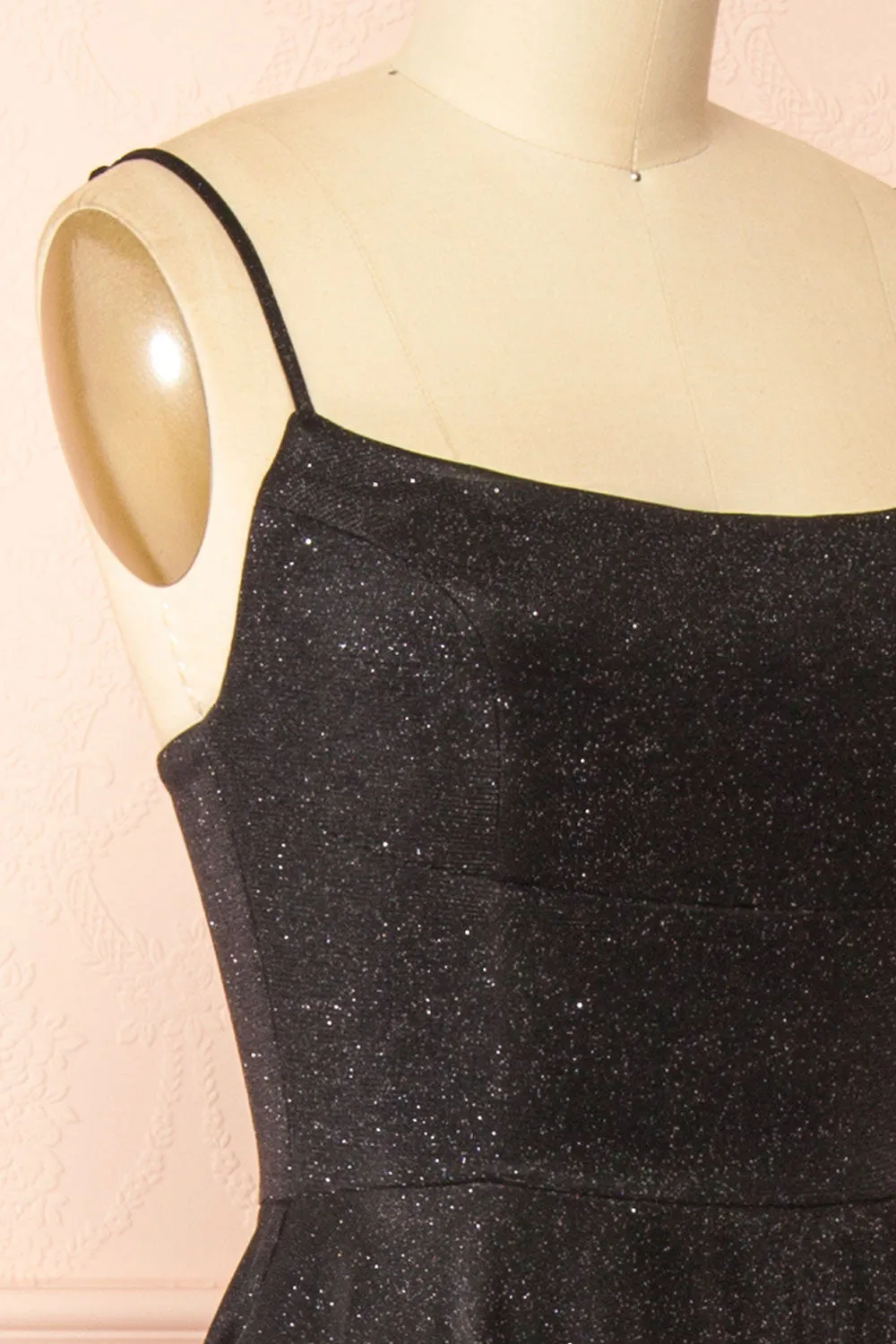 Fadia Black | Sparkly Maxi Dress w/ Slit and Pockets sold by Boutique 1861 product image thumbnail 5