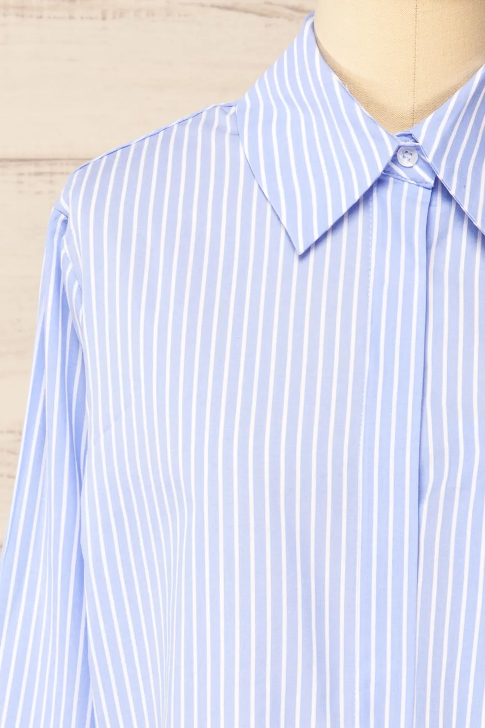 Chandler | Cropped Striped Blue Shirt sold by Boutique 1861 product image thumbnail 2