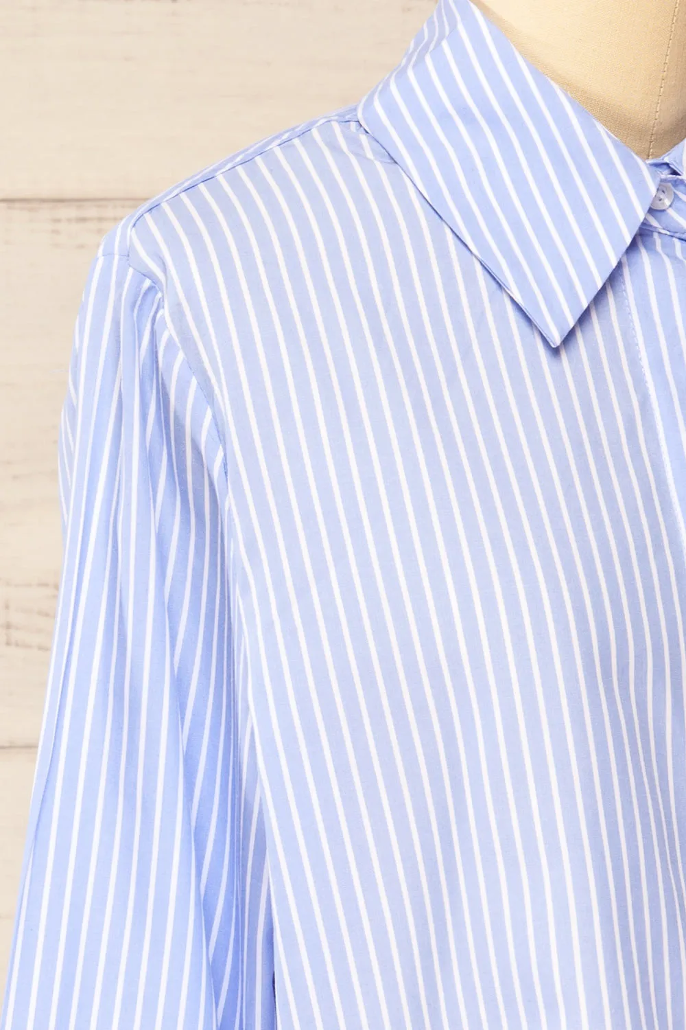 Chandler | Cropped Striped Blue Shirt sold by Boutique 1861 product image thumbnail 4