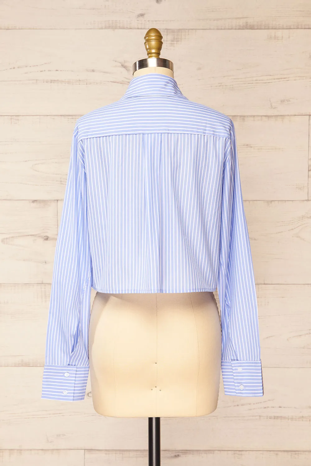 Chandler | Cropped Striped Blue Shirt sold by Boutique 1861 product image thumbnail 5
