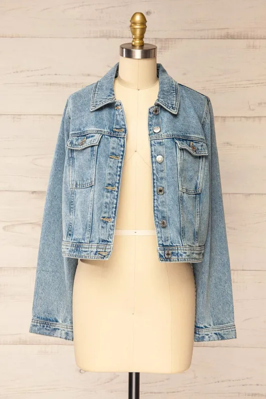 Fuzhou | Cropped Demin Jacket w/ Pockets sold by Boutique 1861