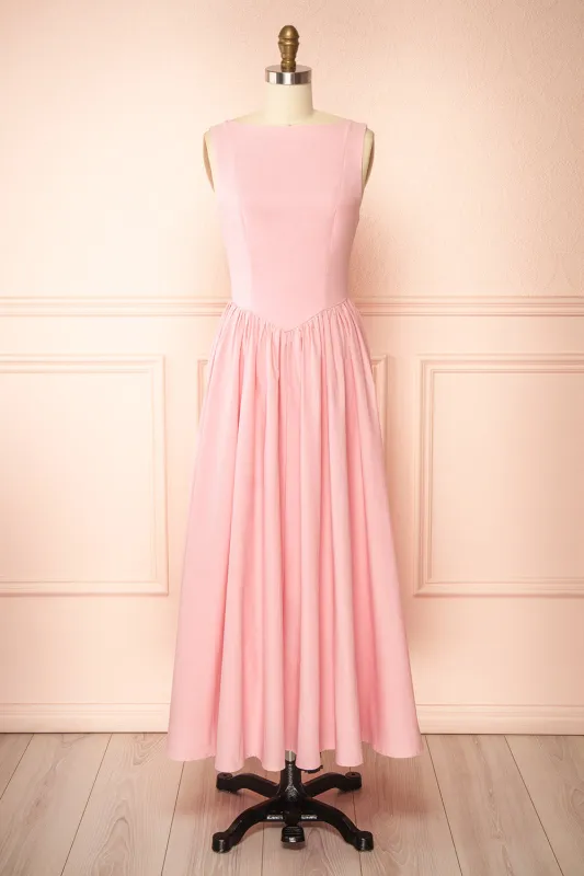 Yuma Pink | Maxi Dress w/ Scooped Back sold by Boutique 1861