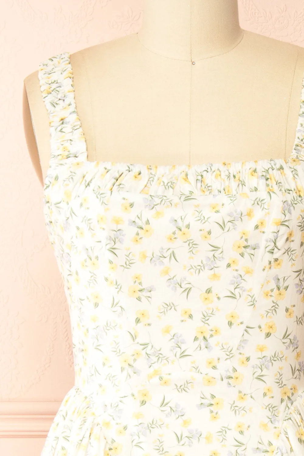 Maiko | Yellow Floral Pattern Maxi Dress sold by Boutique 1861 product image thumbnail 3