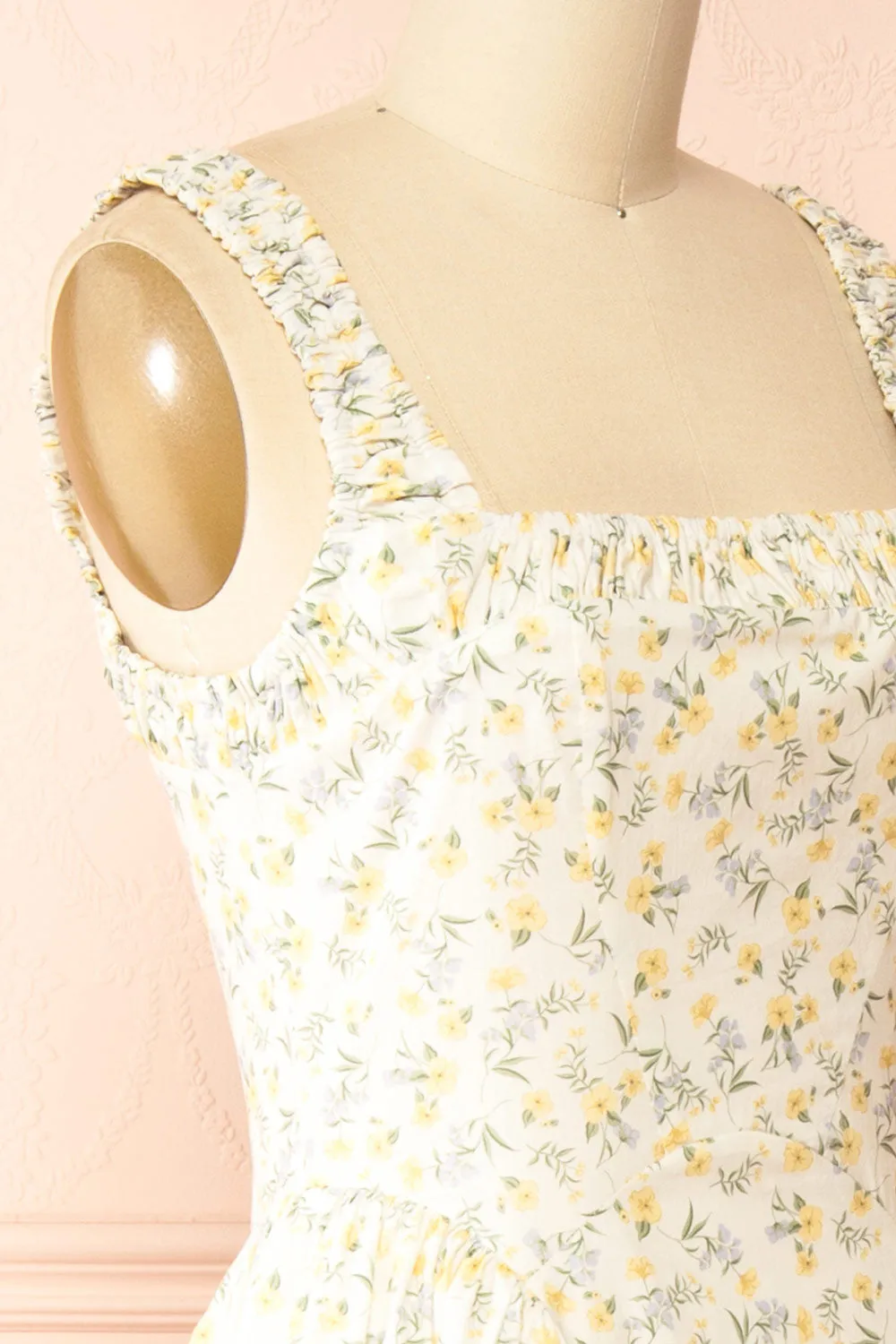 Maiko | Yellow Floral Pattern Maxi Dress sold by Boutique 1861 product image thumbnail 5