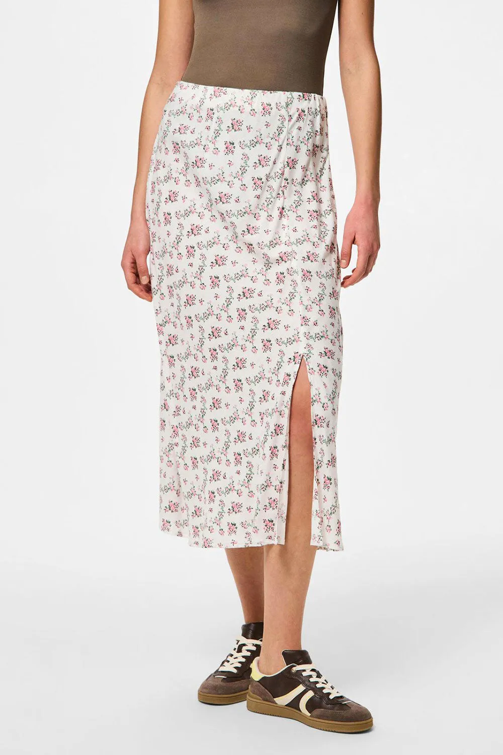 Bithia Pink | Long White Skirt with Floral Pattern sold by Boutique 1861 product image thumbnail 2