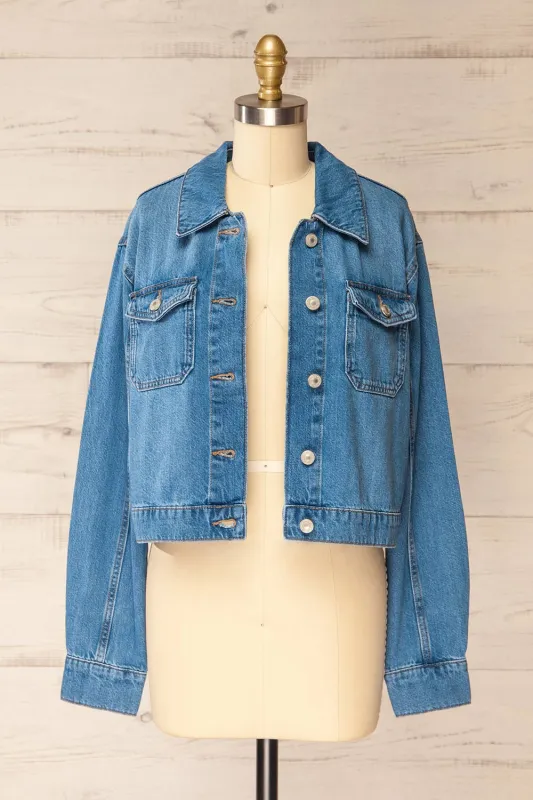 Ghandruk | Cropped Denim Jacket with Pockets sold by Boutique 1861