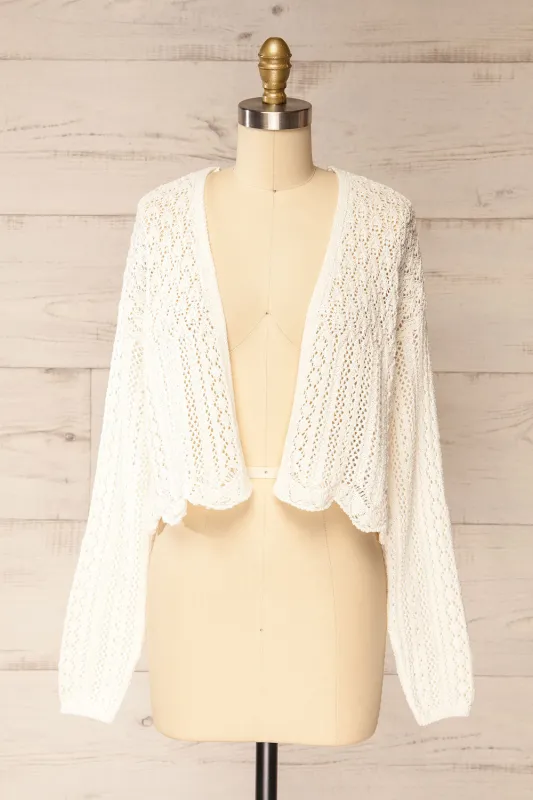 Dalian | Crochet Ivory Cardigan sold by Boutique 1861