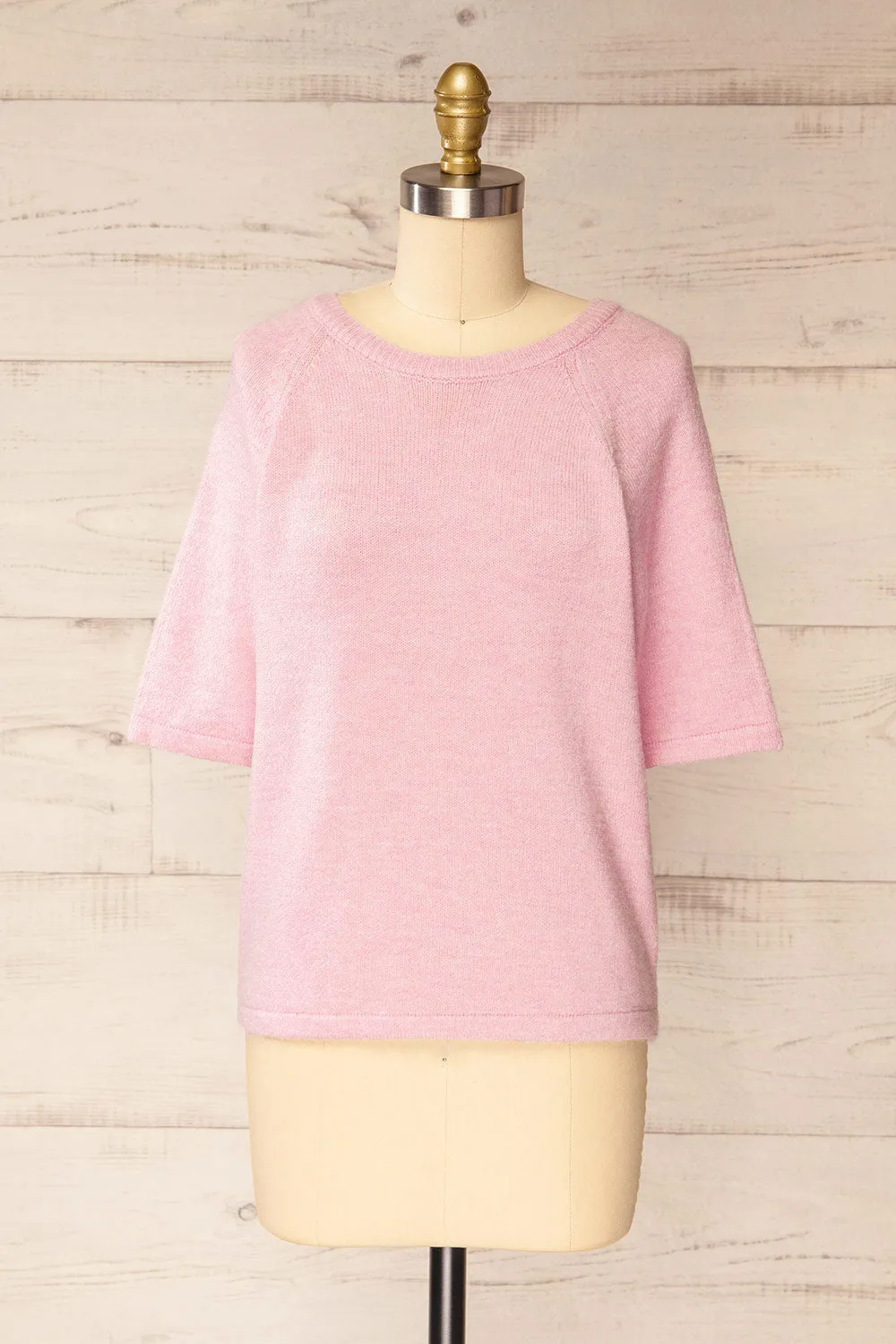 Cotonou | Oversized Pink Knit T-Shirt sold by Boutique 1861