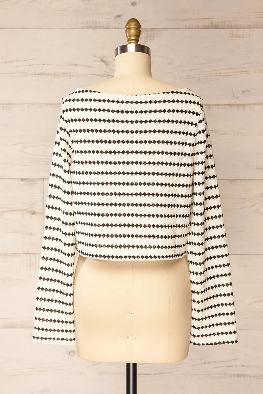 Haumi Ivory | Cropped Diamond-Patterned Knit Top sold by Boutique 1861 product image thumbnail 5