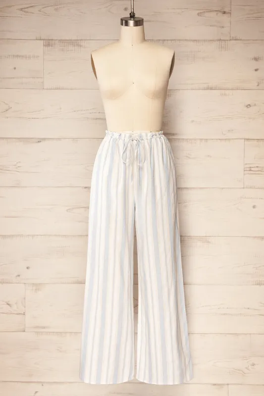 Embu | Wide Leg Striped Linen Pants sold by Boutique 1861