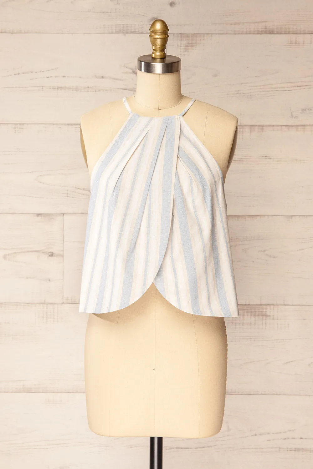 Ercis | Striped Linen Halter Top sold by Boutique 1861
