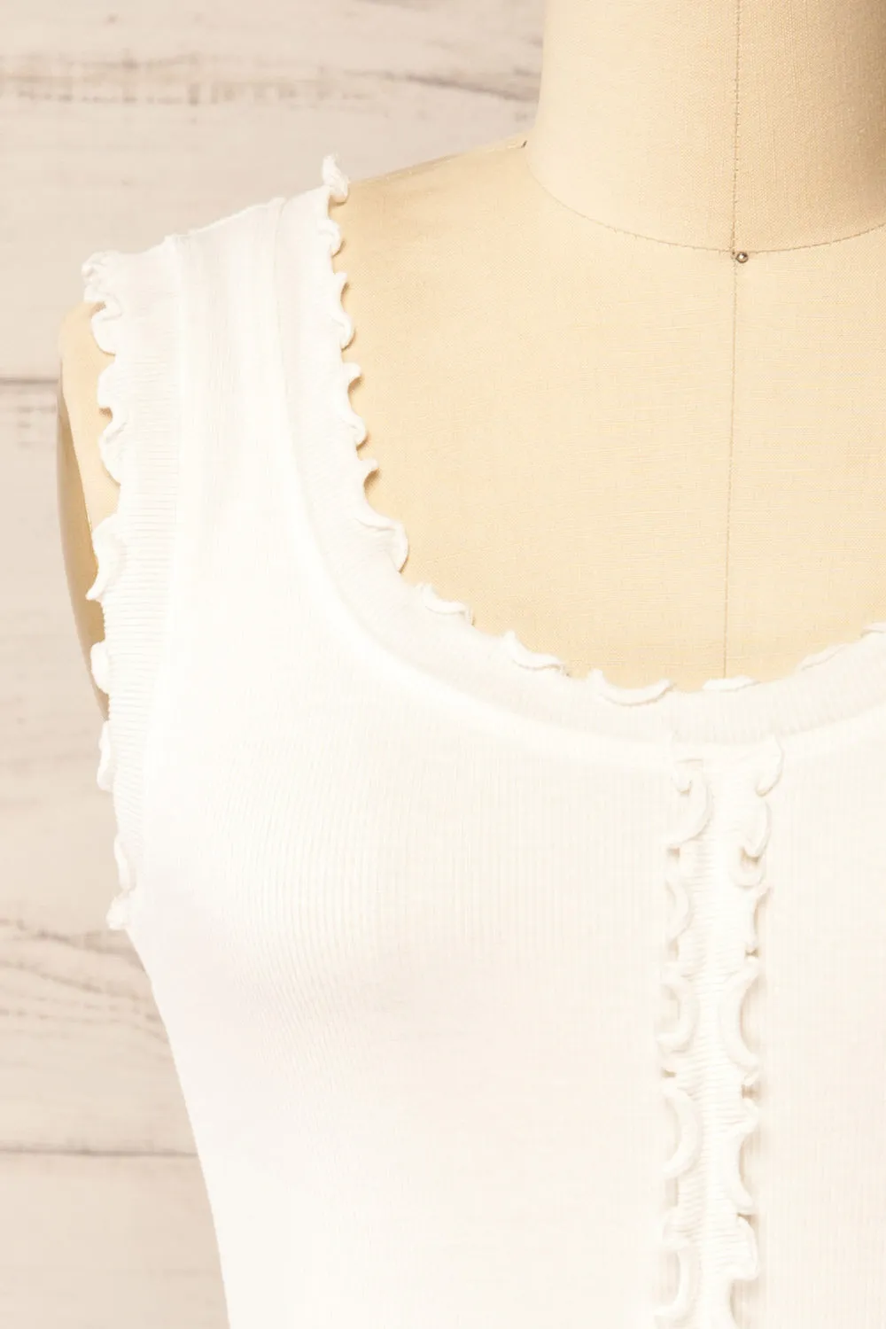 Couvin | Ribbed Ivory Tank Top sold by Boutique 1861 product image thumbnail 2
