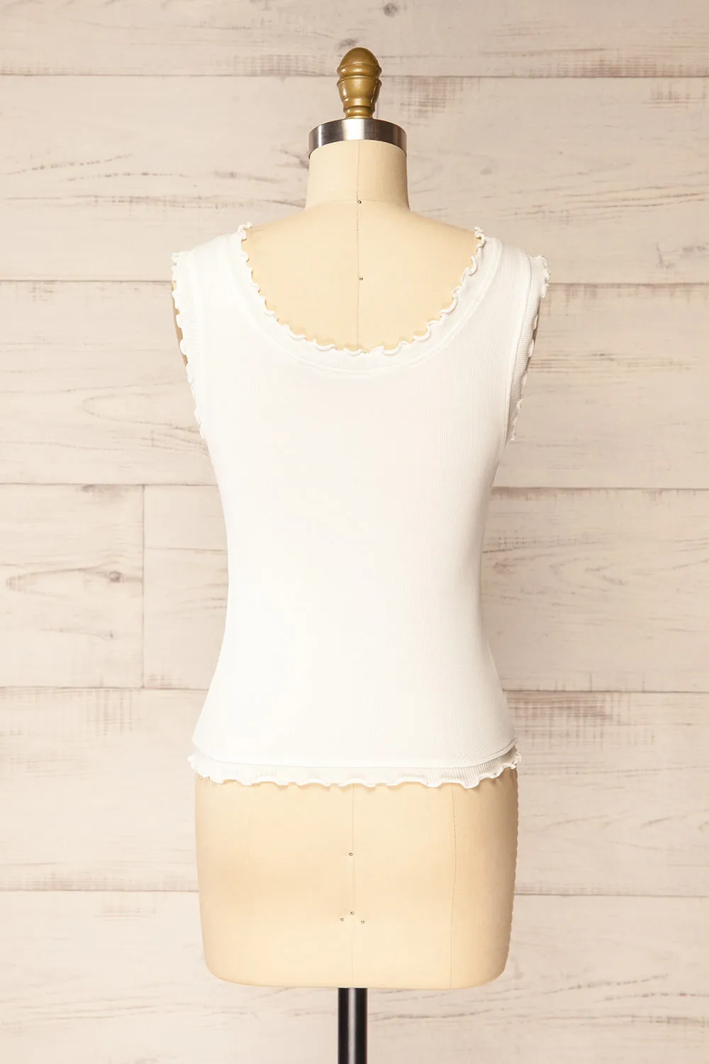 Couvin | Ribbed Ivory Tank Top sold by Boutique 1861 product image thumbnail 5