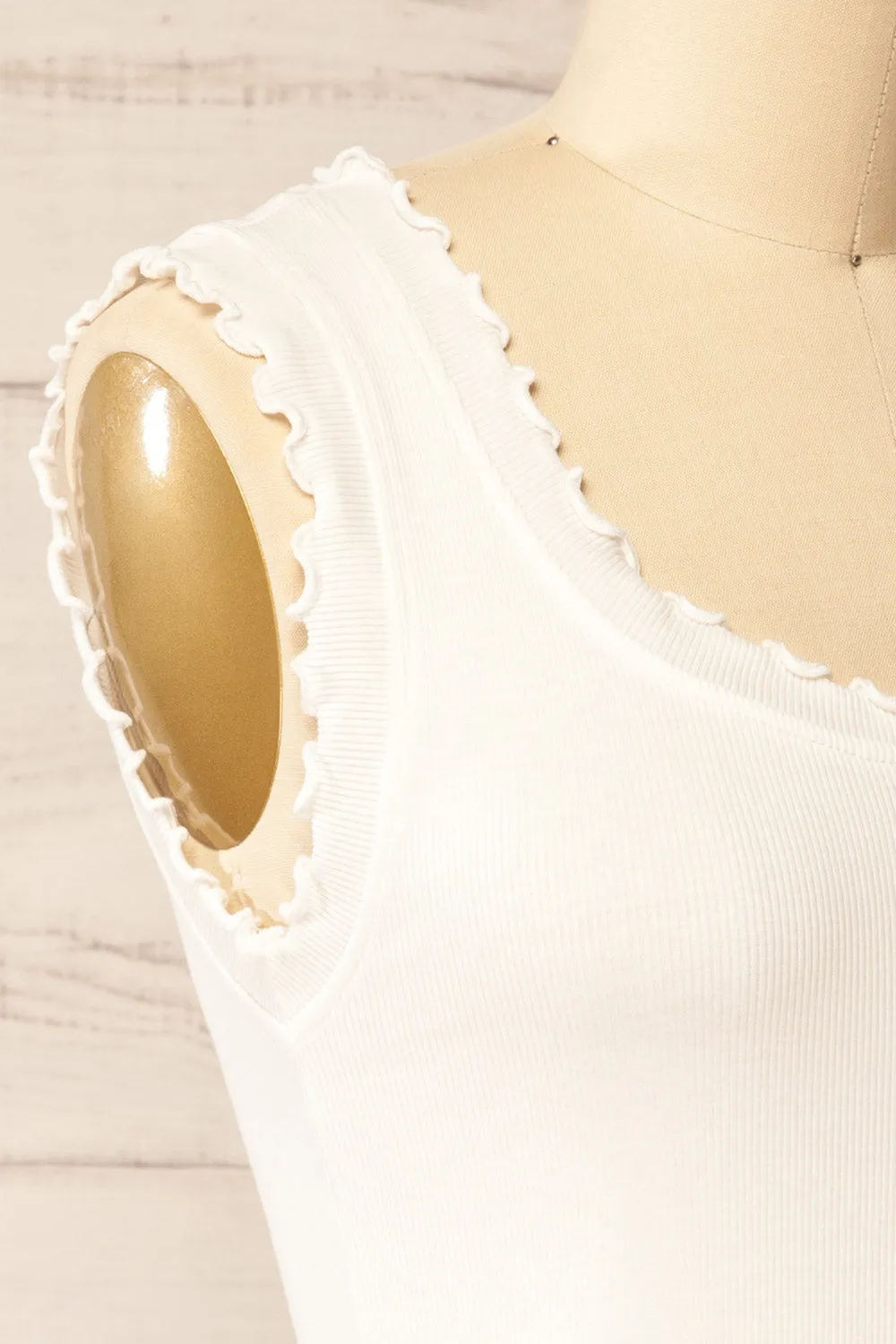 Couvin | Ribbed Ivory Tank Top sold by Boutique 1861 product image thumbnail 4