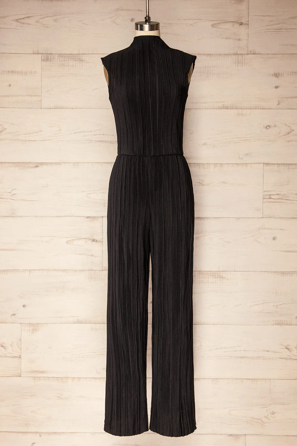 Budta | Sleeveless Black Ribbed Jumpsuit sold by Boutique 1861